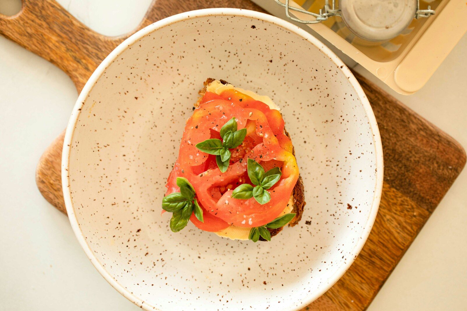 a plate with food on it